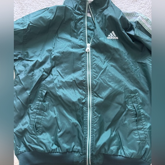 Green Adidas Zip Up Windbreaker - Picture 2 of 4